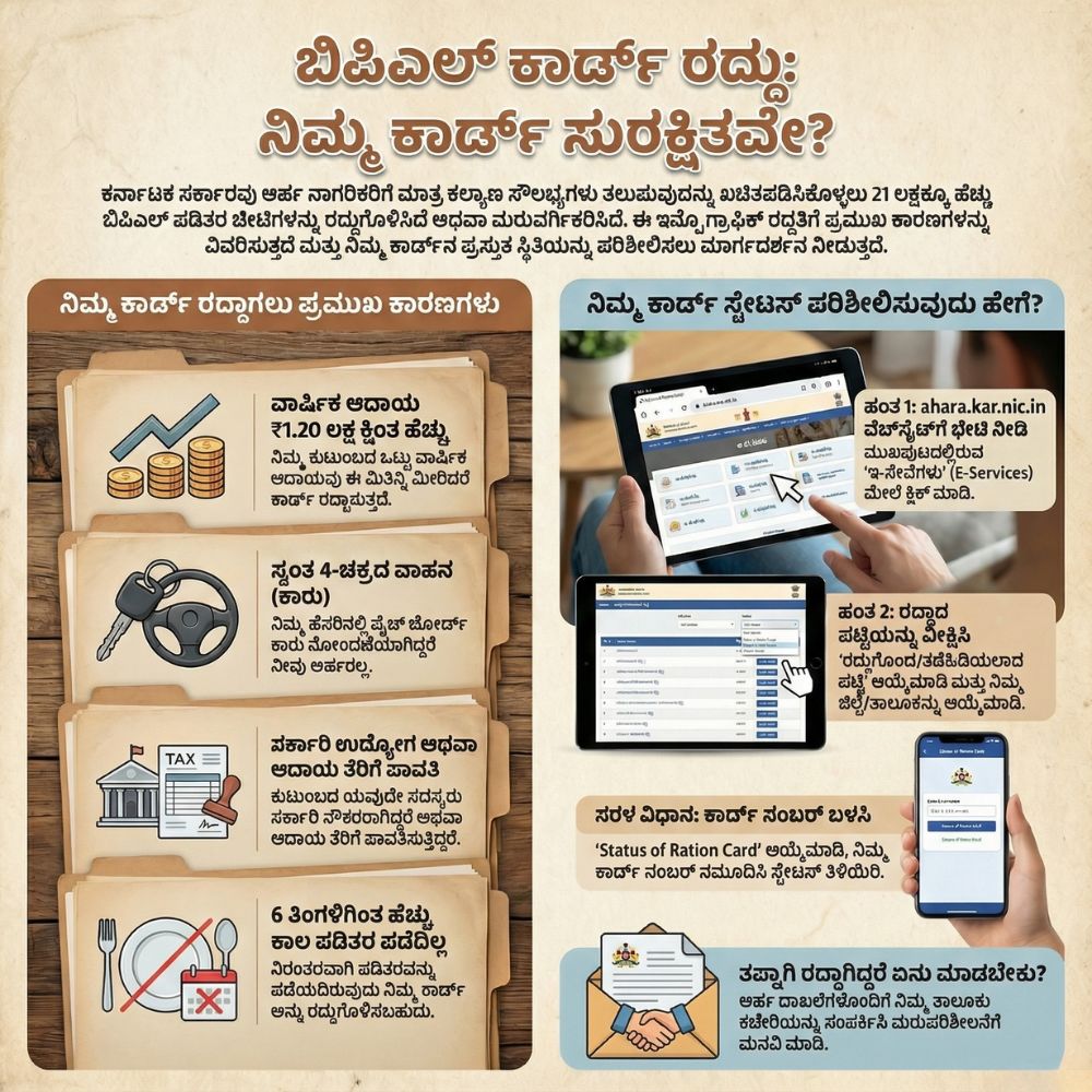 21 lakh ration cards cancelled in Karnataka